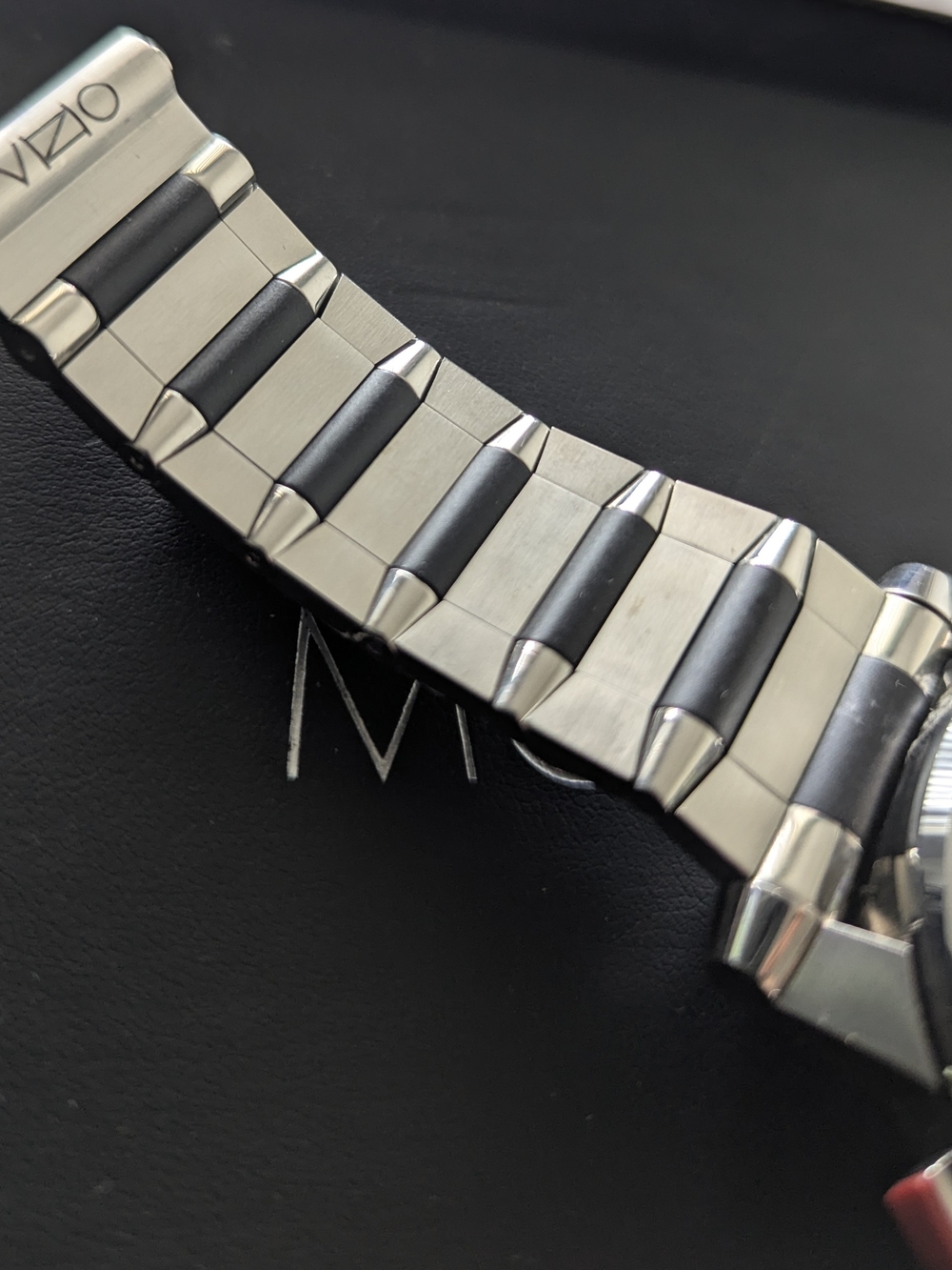 Movado Men's Silver and Black Chronograph Watch RED LABEL VIZIO $4995 - Picture 7 of 16